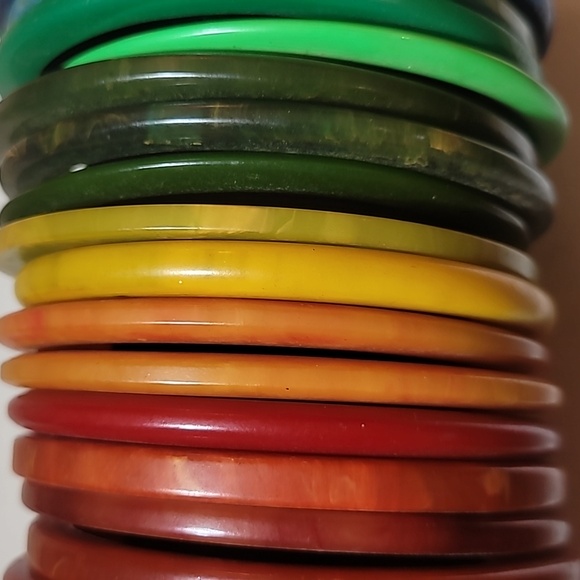 35 GENUINE BAKELITE 7" of bangle bracelets SPECIALTY MARBLES slicers SPA… - Picture 3 of 10